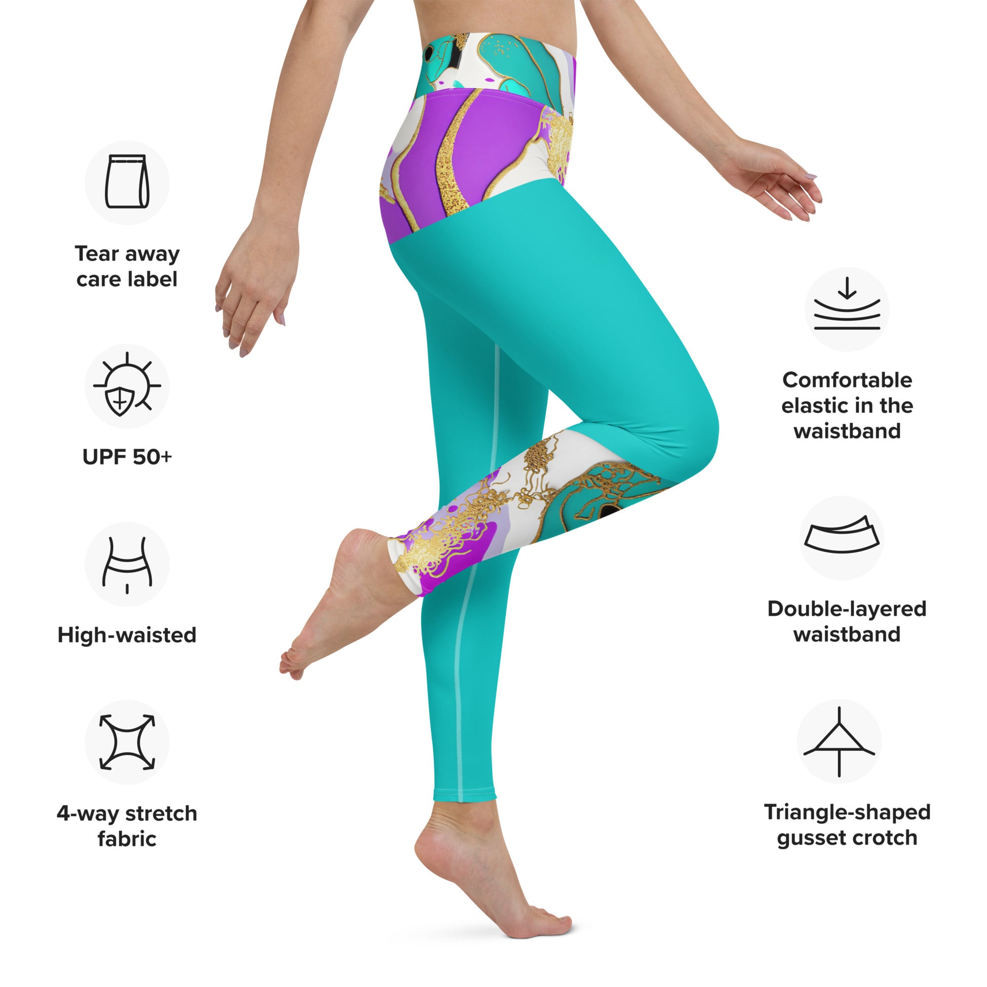 Arty Yoga Pants. Gym or Workout High Waist Leggings. "Artz" Streetwear by WickedYo.